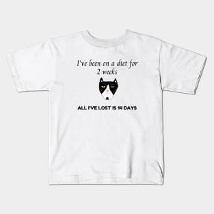 Funny Diet Cat Shirt,  Grumpy Person TShirt, Fun T-Shirt,  2 Weeks Top, Not Losing Weight Tee, Diet Kids T-Shirt